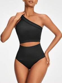 SHAPORA Conjunto De Body Moldeador Para Mujer De Color Sólido - Negro - Ver 5
