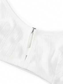 Ocili 100% Cotton Soft Jacquard Minimalist Bohemian Solid Color Comfortable Women Bra Underwear - White - View 10