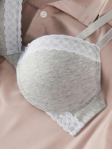 Bralution Women'S Spliced Lace Push-Up Bra With Underwire - Grey - View 11