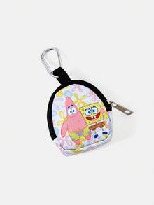 SpongeBob SquarePants | SHEIN 附扣環與拉鍊口袋零錢包，多功能收納袋，硬幣收藏整理包，男女皆適用 - 海星 - 查看 3
