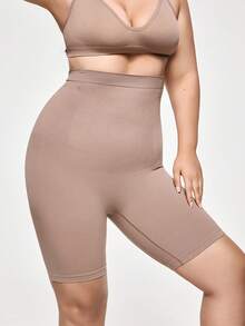 SHAPORA Plus Size Seamless Solid Color Women Shapewear Shorts, 1pc - Mauve Purple - View 6