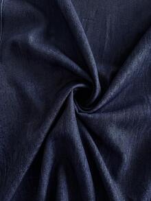Maweii Spring/Summer Lapel Ruffle Waist Cinched Asymmetrical Hem Minimalist Casual Vacation Elegant Fashion Niche Design Daily Wear Date Wear Premium Feel New Essential Elegant Exquisite French Style Plus Size Women's Blouse - Navy Blue - View 6