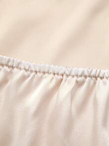 GlowEve CURVE Plus Size Satin Camisole Top For Women V-Neck Button-Down Spaghetti Strap Sleeveless Chiffon Silky Texture Elegant Sexy Tank Top Party Cocktail Summer - Apricot - View 8