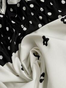 Sweetra Bohemian Style Printed Beach Slip Dress - Black and White - View 6