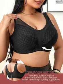 SHEIN 1 pieza Sujetador inalámbrico de confort talla grande - Negro - Ver 7