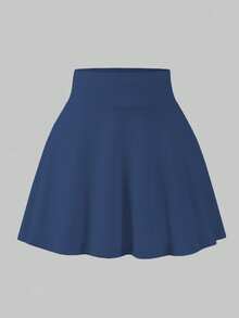 Teen Girl Fall Solid Color Versatile Fashion Skort , Tennis Running Preppy Style Autumn , Holiday - Blue - View 3