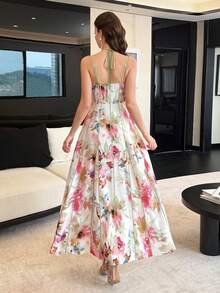 Modelyn Đầm xòe ôm sát in họa tiết, dây mảnh, hở lưng, thời trang xuân hè. - Nhiều màu - Xem 3