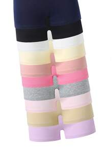 [6pcs Randomly Sent]All Season Pure Cotton Skin-Friendly Classic Solid Color Basic Hipster Briefs For Girls - Multicolor - View 7