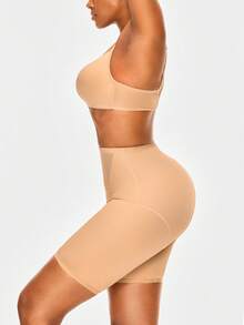SHAPORA Shorts de moldeado de cintura alta sólidos - Albaricoque - Ver 3