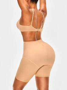 SHAPORA Shorts de moldeado de cintura alta sólidos - Albaricoque - Ver 5