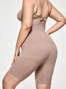 SHAPORA Plus Size Seamless Solid Color Women Shapewear Shorts, 1pc - Mauve Purple - View 3