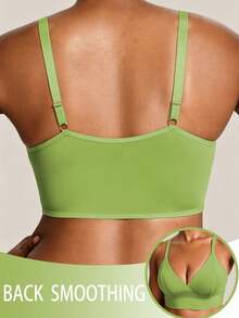 SHEIN 1pc Plus Size Women's Solid Color Minimalist Comfortable Camisole - Army Green - View 2
