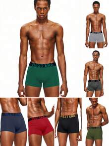 Rest Era 7pcs/Pack Men's Letter Printed Boxer Briefs - Multicolor - View 7