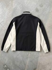 PAVTROS Men's Colorblock Letter Print Zip-Up Casual Versatile Daily Travel Long Sleeve Jacket - Multicolor - View 2