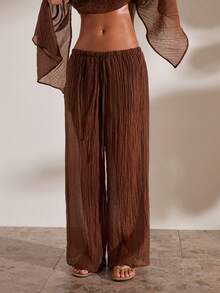 Opulessa Vacation Woven Printed Loose Fit Women's Long Pants - Brown - View 5