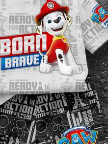 SHEIN | PAW Patrol 兒童小男孩休閒簡約T恤套裝，經典勇敢卡通圖案印花，Chase、Rubble、3D圖案印花，精緻徽章Logo圖案印花 - 彩色 - 查看 4