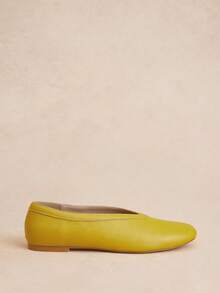Rosivie Ladies Square Toe Yellow Fashion Versatile Casual Flat Shoes - Yellow - View 2