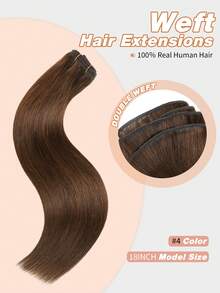 Seamless Natural Blending Brown 100g Sew In Hair Extensions Real Human Hair Black 22inch Remy Double Weft Hair Extensions For Volume And Length - S4 - View 2
