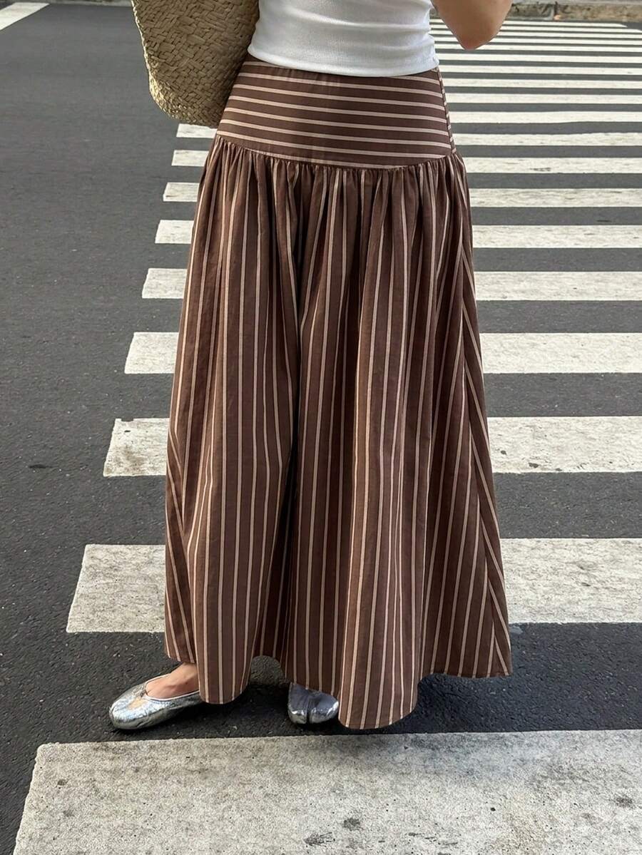 Serisse 女款休閒優雅條紋裙,條紋裙,女款夏季服飾,適合日常通勤、約會、聚會,秋/冬/春/夏,聖誕節、新年、感恩節、派對、婚禮、海灘、畢業典禮,時尚、優雅、休閒、外出、約會、約會、通勤 - 彩色 - 查看 1