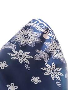 SHEIN Elladie kids 2件組女款大童春夏新款休閒通勤V領無袖印花寬鬆背心與收腰梭織寬鬆長褲日常休閒出遊兩件套 - 藏蓝色 - 查看 6