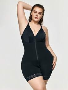 SHAPORA 1pc Plus Size Shapewear Jumpsuit - Black - View 6