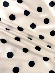 Selianne Design Tie Collar Polka Dot Dress, Sleeveless Halter Neck Waist-Defining Slimming Bodycon Skirt - Multicolor - View 5