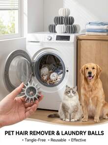 PETSIN Random Pet Hair Remover, Reusable, Suitable For Removing Dog And Cat Hair From Clothing, Compatible With Washing Machines, Reusable Drying Ball To Reduce Wrinkles And Save Drying Time - Multicolor - View 7