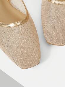 MOTF LADIES MESH FASHION FLAT SHOES - Gold - View 8