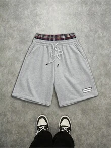 Manfinity EMRG Men's Drawstring Casual Versatile Daily Travel Shorts - Grey - View 1