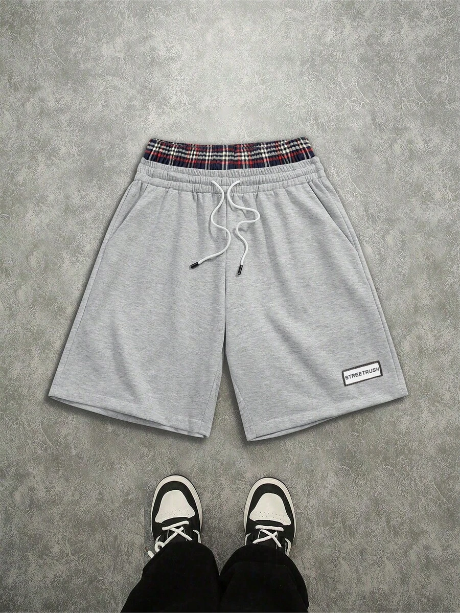 Manfinity EMRG Men's Drawstring Casual Versatile Daily Travel Shorts - Grey - View 1
