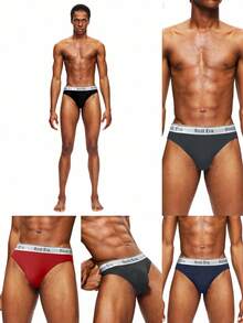 Rest Era 5 piezas/paquete Calzoncillos tipo bóxer con estampado de letras para hombre - Multicolor - Ver 7