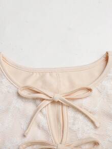 SHEIN Tween女孩休閒日常百搭舒適圓領無袖蝴蝶結裝飾洋裝 - 彩色 - 查看 9