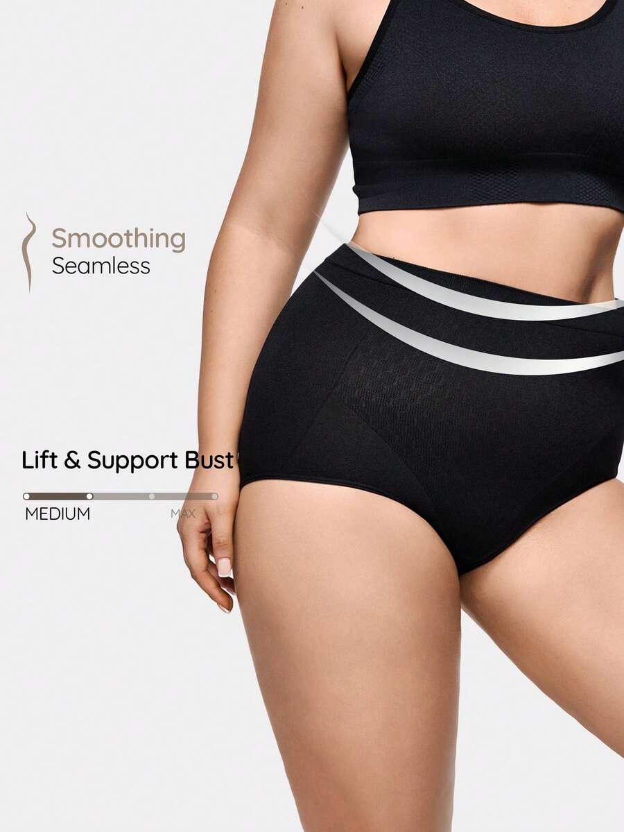 SHAPORA Pantis Modeladoras Sin Costuras De Talla Grande - Negro - Ver 1