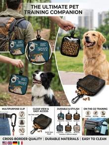 PETSIN 1pc Zippered Dog Treat Pouch - Portable Polyester Pet Snack Bag Suitable For Outdoor Activities And Walking, Available In Black, Red, Purple, Blue, Suitable For Dog Owners And Trainers To Carry Pet Treats, Dog Accessories, Dog Snack Bag, Dog Toys, Dog Walking Bag, Dog Snack Storage - Multicolor - View 3