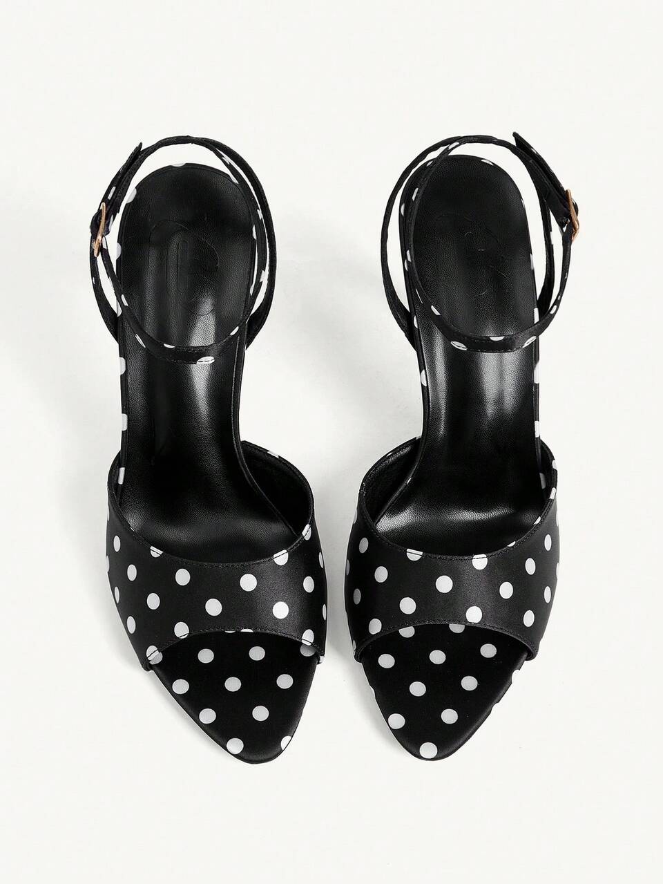 CUCCOO CHICEST Women Shoes Spring And Summer New Black Polka Dot Piece Open Toe Women's High Heel Sandals Fashion Comfortable Versatile Elegant Sexy Party Banquet
