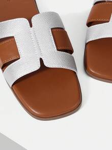 MOTF PREMIUM WOMEN'S COMFORTABLE MINIMALIST CASUAL FLAT SANDALS FOR CHRISTMAS SPRING SHOES - Silver brown - View 9