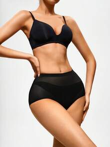 SHAPORA Bragas faja unicolor de talle alto - Negro - Ver 4