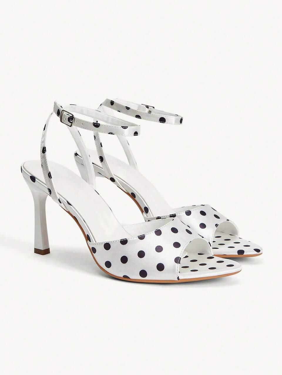 CUCCOO CHICEST Women Shoes Spring And Summer New White Polka Dot Piece Open Toe Women's High Heel Sandals Fashion Comfortable Versatile Elegant Sexy Party Banquet
