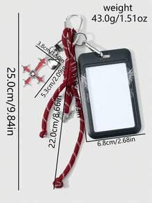 ROMWE 1 New Gothic Red Star Cross Love Hand-Braided Rope Skull Other Side Flower Letter Printing Star Card Keychain Bag Pendant, Worn By Student Parties - Black - View 3