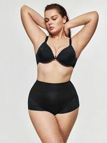 SHAPORA Women Seamless Plus Size High Waist Butt Lifter Tummy Control Shapewear, 1pc/Pack - Black - View 2