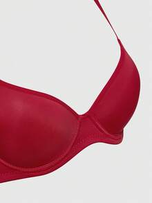SHAPORA 3pcs Spaghetti Strap Solid Color Bras & Wireless Bras (Red + Dark Grey + Blue) - Multicolor - View 21