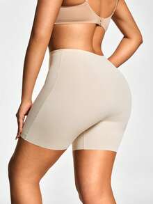 SHAPORA Women's Solid Color High Waist Shaping Shorts, Minimalist & Versatile - Yellow - View 2