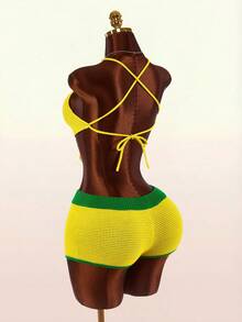 Bumpella Nuevos shorts de punto mini de la Copa del Mundo de Brasil - Amarillo - Ver 2