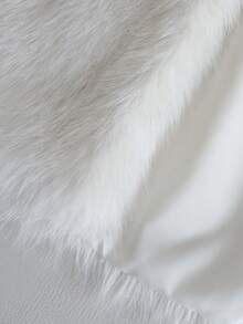 Maweii Women's Faux Fur Long Coat, Winter Furry Jacket - White - View 6