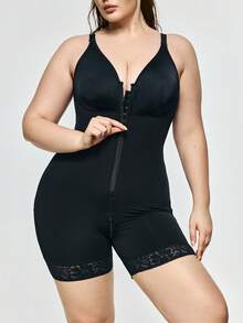 SHAPORA 1pc Plus Size Shapewear Jumpsuit - Black - View 2