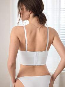 Ocili 休闲舒适简约薄底刺绣女士文胸 - 白色 - 查看 3