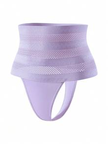 SHAPORA Women's Solid Color High Waist Comfortable Breathable Daily Shapewear Bottom - Purple - View 7