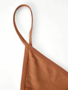 Ocili Bra Mini Cup Tanpa Jahitan dengan Leher U Tanpa Punggung, Pakaian Dalam Wanita yang Nyaman - Khaki - View 10