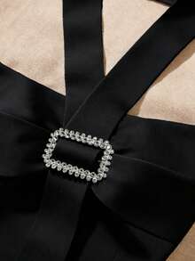Selianne Black Halter Mermaid Dress Dinner Summer Elegant Sexy Wedding - Black - View 4