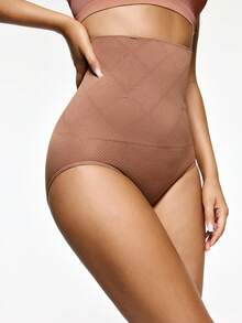 SHAPORA Deep Skin Tone, Chocolate Color, High Elasticity, Waist Slimming, Flattering Curves, Minimalist Daily Wear Women's Shapewear Bottom - Coffee Brown - View 4